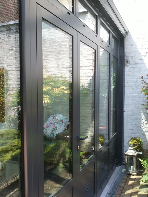 porte fenetre aluminium gris 7016