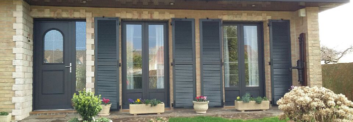 porte fenetre pvc  gris 7016 2 vantaux